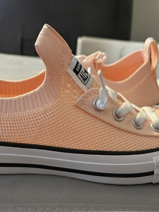 Converse Shoes - Converse All Star Peach Knit Platform Sneakers